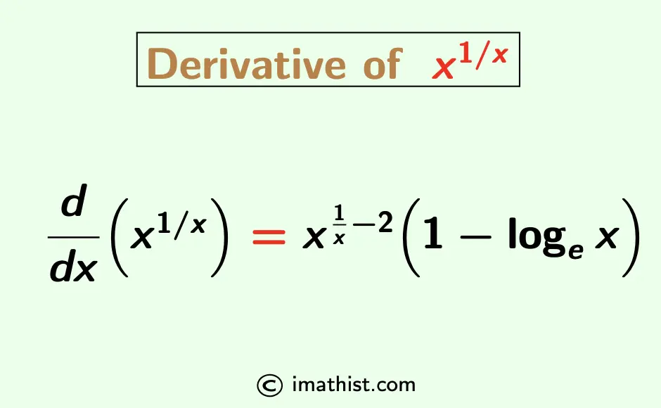 Derivative of x^1/x